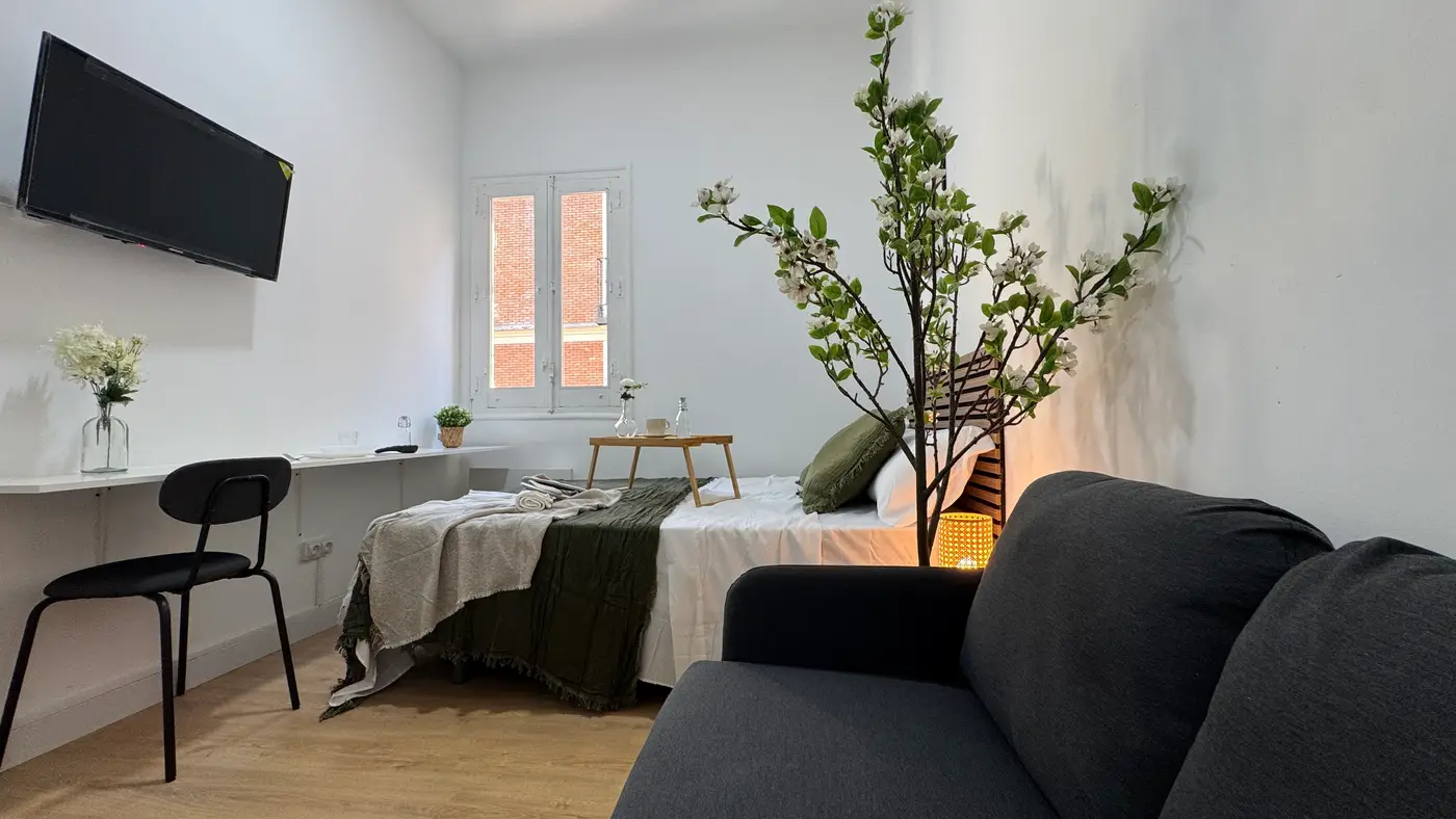 Habitación con cama doble en el centro de Lavapiés